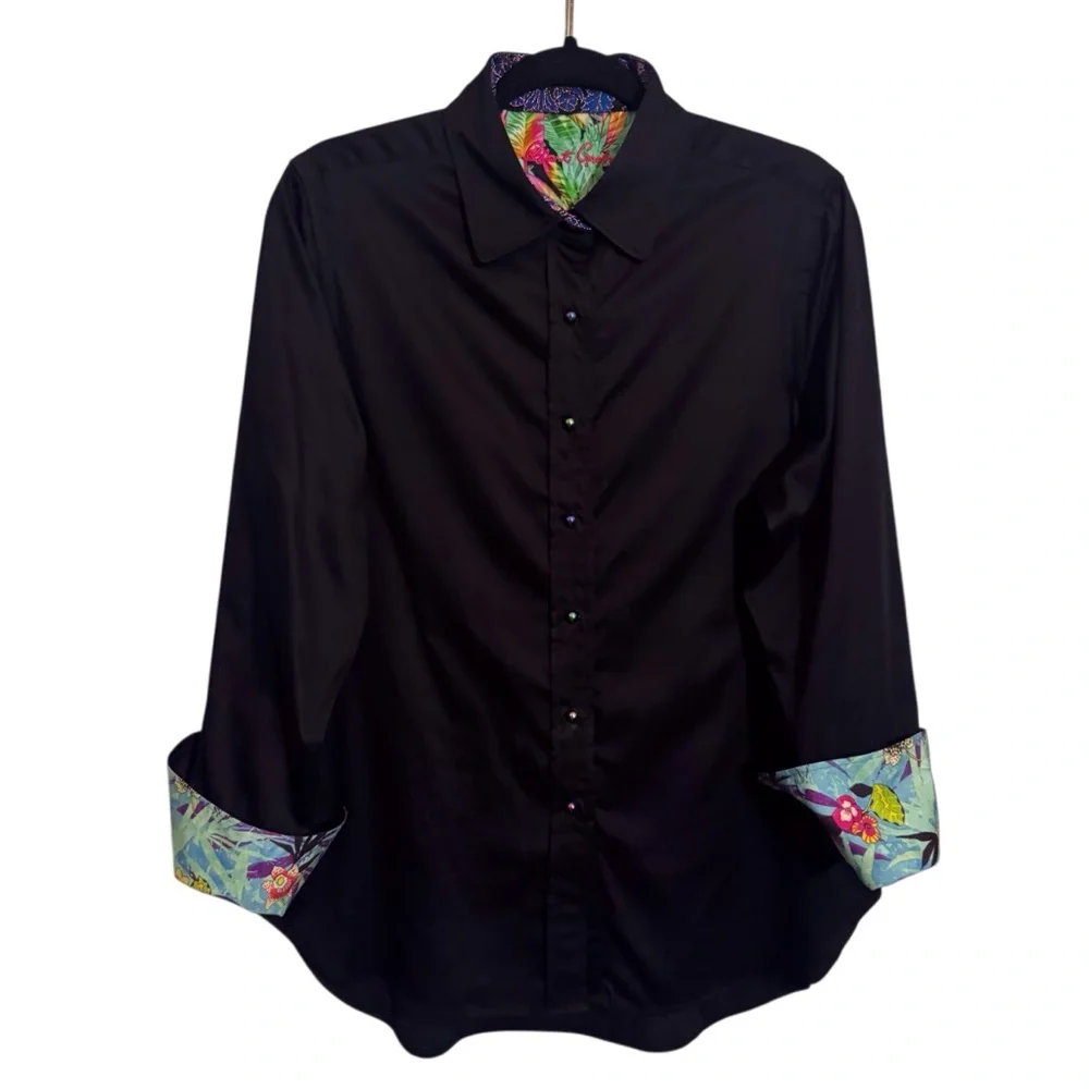 ❌❌❌❌Robert Graham Large Parrot Priscilla Button Up Shirt Top Paisley Cuff Womens - Picture 2 of 10